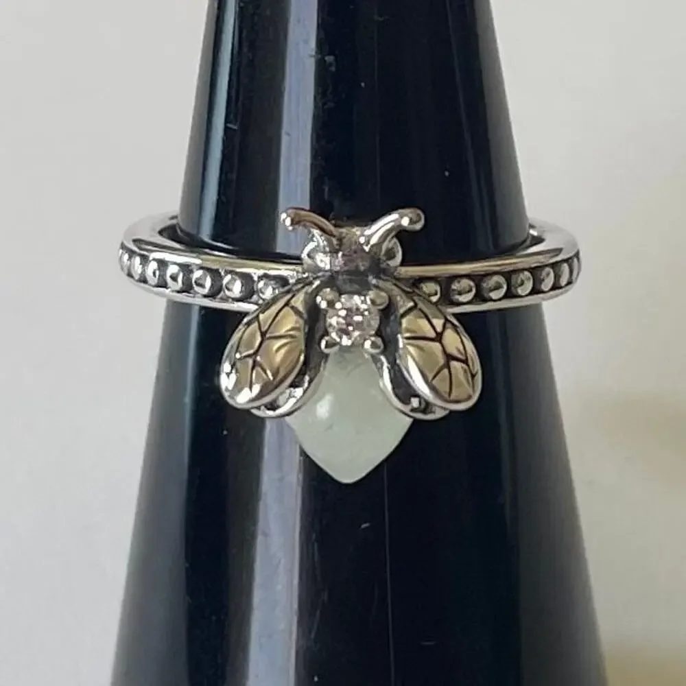 Glow In The Dark You Light Up My Life Stainless Steel Firefly Ring ~ Size 6